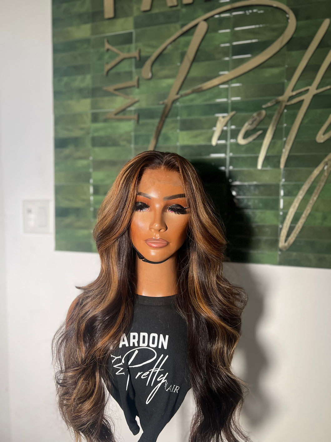 Medium Body wave highlighted glueless unit